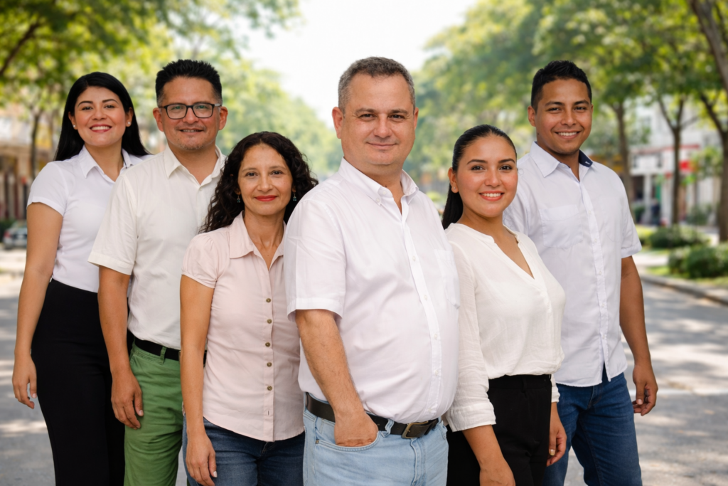 Marco Antonio Valdivia candidato a alcalde de La Guardia con su equipo de trabajo